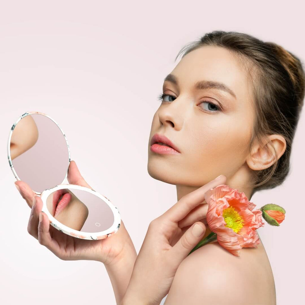 Mini Taylor LED Compact Mirror | Romantic Florals